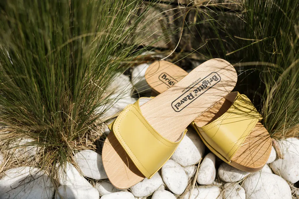 Fish yellow - houten zool
